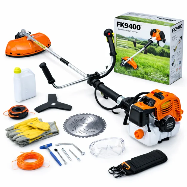 Benzinmotoros Fűkasza / Bozótvágó – 65 cm³, 5,8 LE, 12 500/perc – 8 részes tartozékkal