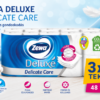 3x Zewa Deluxe Delicate Care 3 rétegű Toalettpapír - 16 Tekercs Kényelem és Minőség