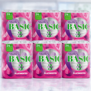 Müller Basic 3 Rétegű Illatmentes Toalettpapír - 6x24 Tekercs
